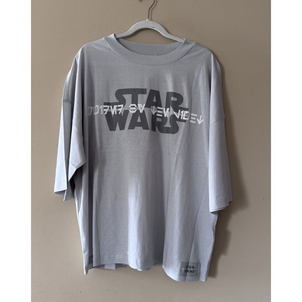 Star Wars Disney Shirt Ashley Eckstein Large Overside Crop Top Gray Reflective